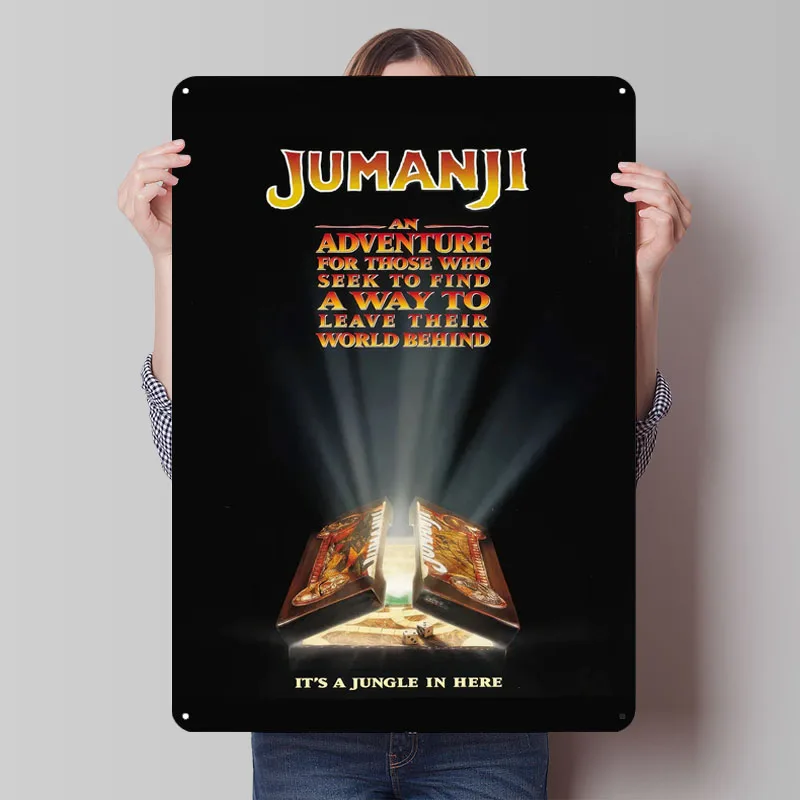 Jumanji ملصق لعبة صفيح تسجيل خمر الديكور غرفة المعيشة علامات معدنية مخصصة للاعبين غرفة الألعاب الديكور ديكور الرجعية #1