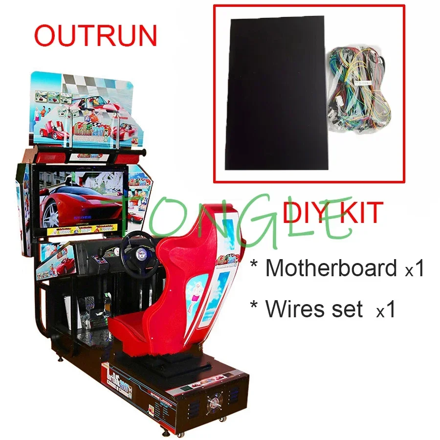 Arcade Kit Outrun Car Racing Motor Driving Simulator Game Motherboard TT Motorcycle Rolling Children Racing Game Machine DIY