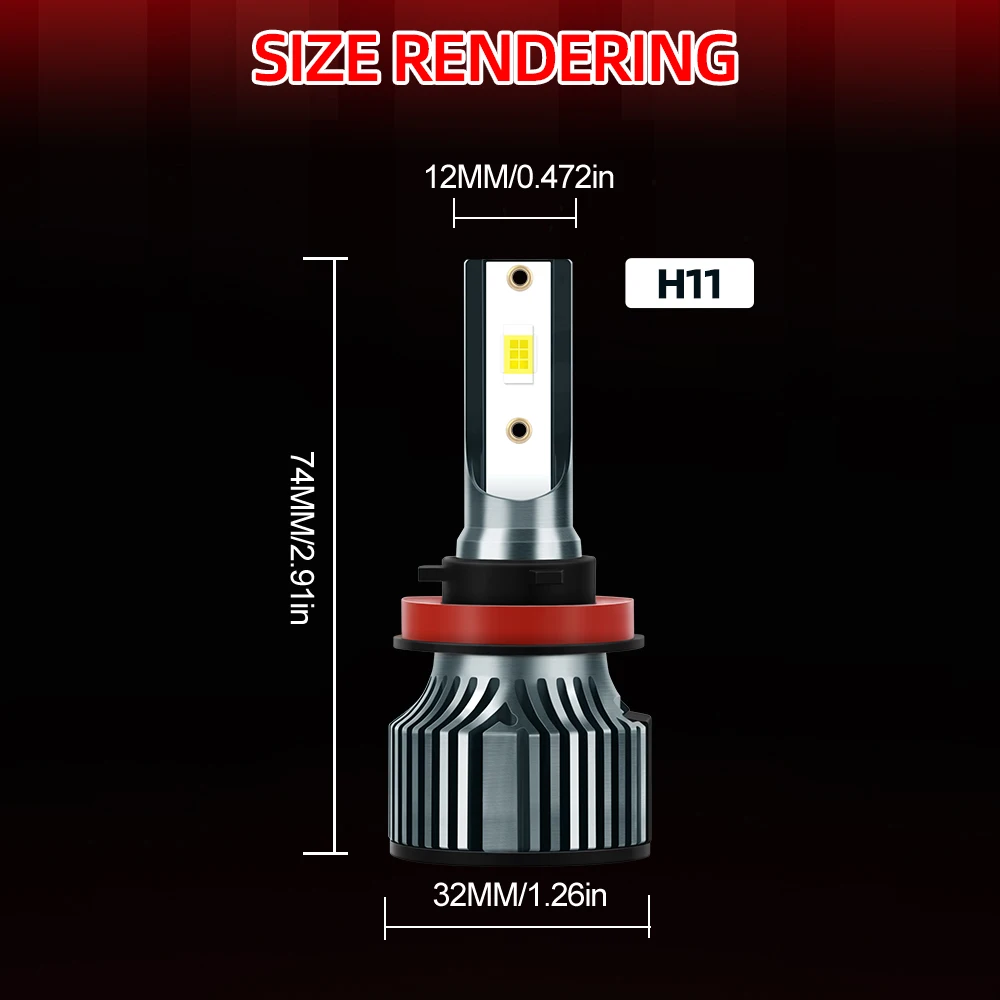 2/4pcs LED Headlight 30000LM Canbus H11 H9 Car Front Light Bulbs For MITSUBISHI Pajero 2009 2010 2011 2012 2013 2014 2015 view 6