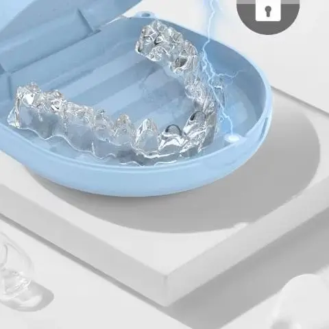 

1set Denture Tray Box Dental Retainer Box Case Plastic Teeth Container Denture Box False Teeth Protective Case With Lanyard
