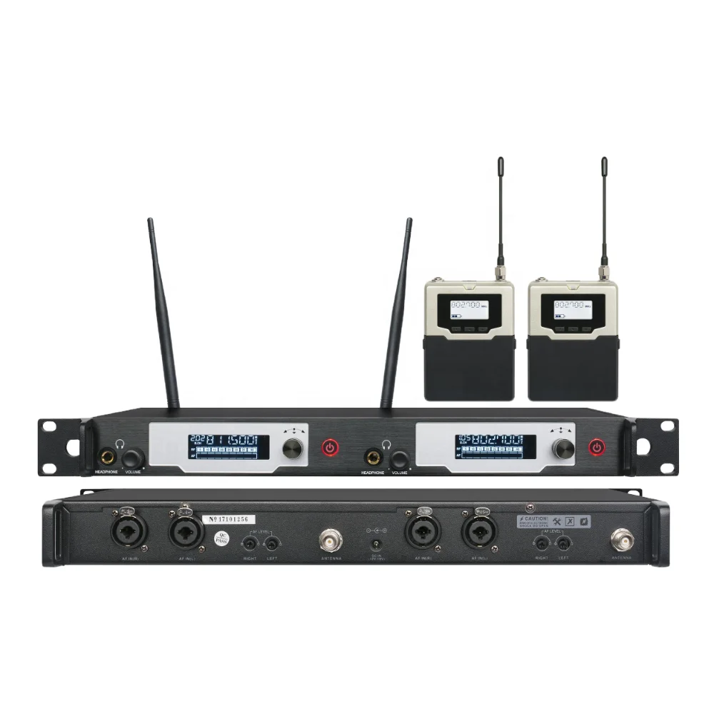 

2 Channel Wireless in Ear Monitor System Canalphones Monitoring for Stage Performance and Sound Broadcast Monitoring Equipment