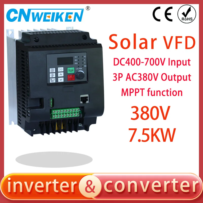 Frequency Converter VFD High-quality Solar Inverter 11KW 15HP DC400-700V Input and three-phase 380V Output motor speed controlle