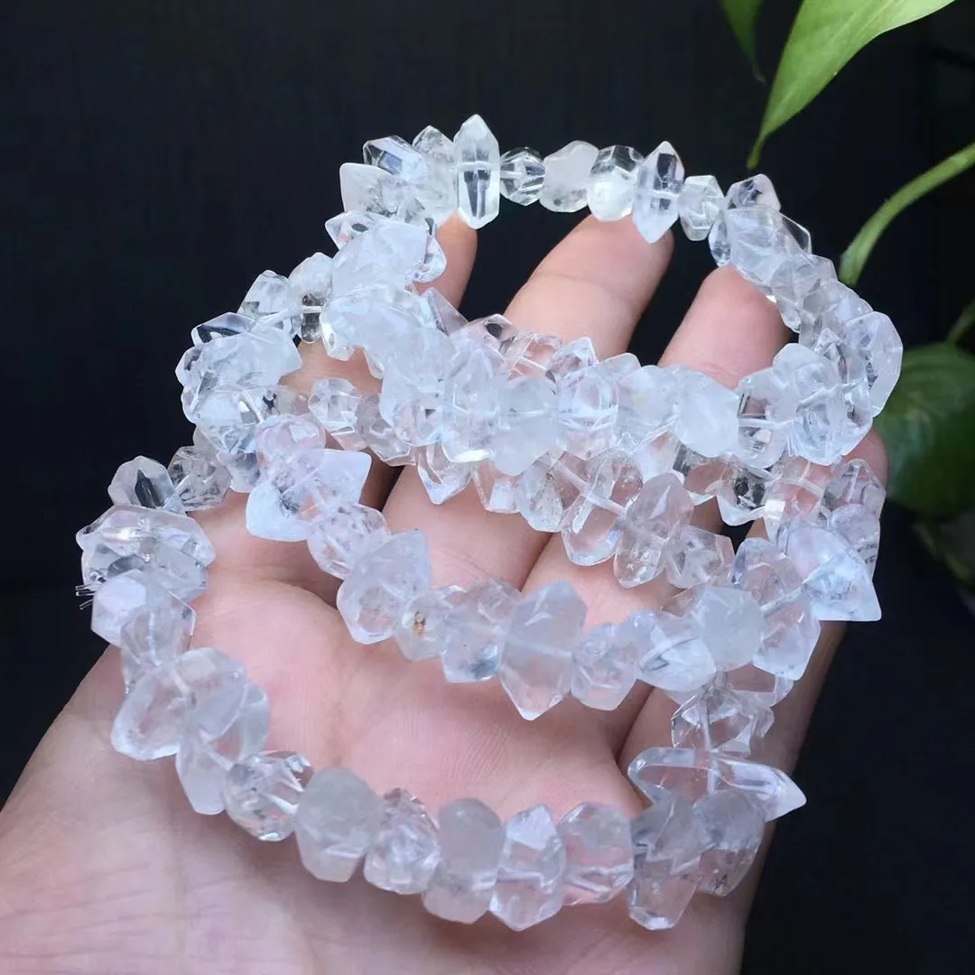 Unit One Bracelet Polished Natural Herkimer Diamond Crystal HealingdPointed Bead Bacelet Special For Jewelry Gift