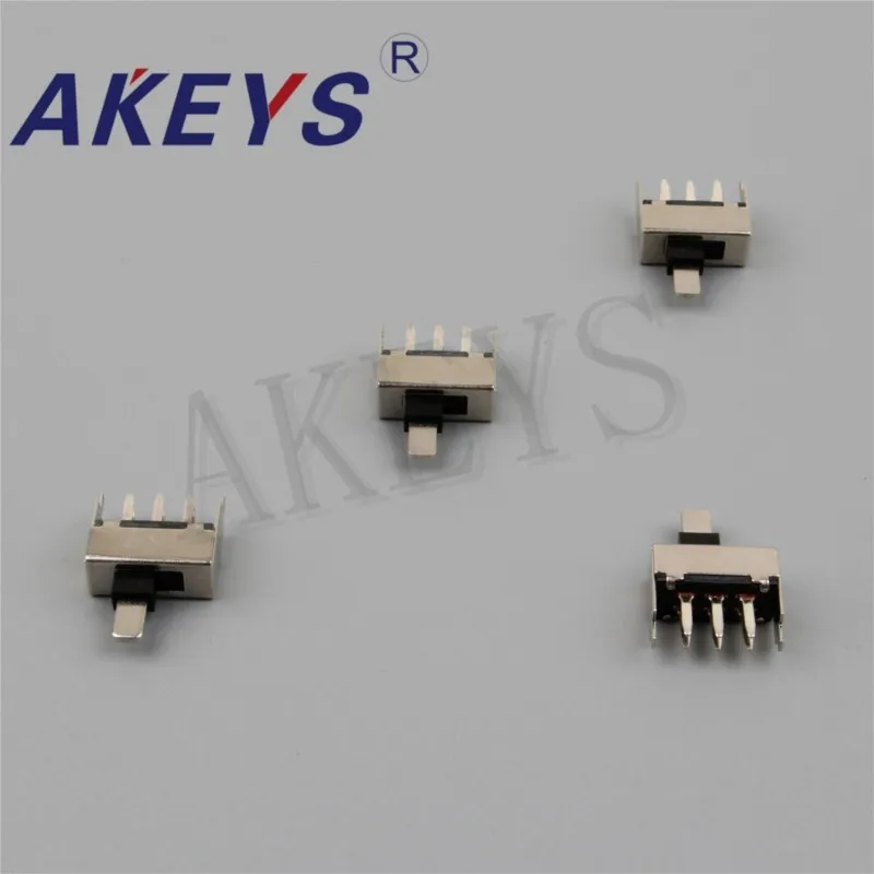 10PCS SS-22F16 2P2T-G10 Double pole double throw 2 position Iron handle slide switch 6 solder lug pin verticle type