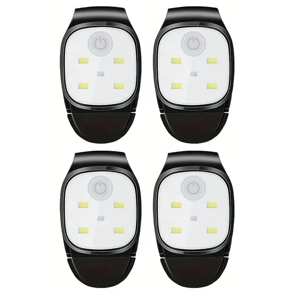 

ABXD 4PCS LED Clip Flashlight USB Rechargeable Clip Cap Hat Light Night Running Safety Warning Light Portable Headlight