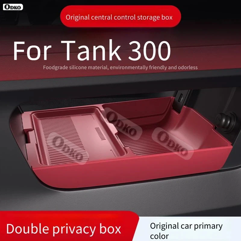 For GWM Tank 300 Hi4-T 2025 Silicone Storage Box Center Console under Layer Modification Car Interior Accessories Organizer