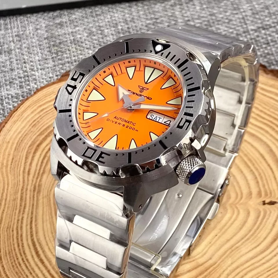 Tandorio 42mm Sapphire Crystal Glass 20ATM Japan NH35A NH36 Stainless Steel Monster Collection Automatic Mechanics Men Watches