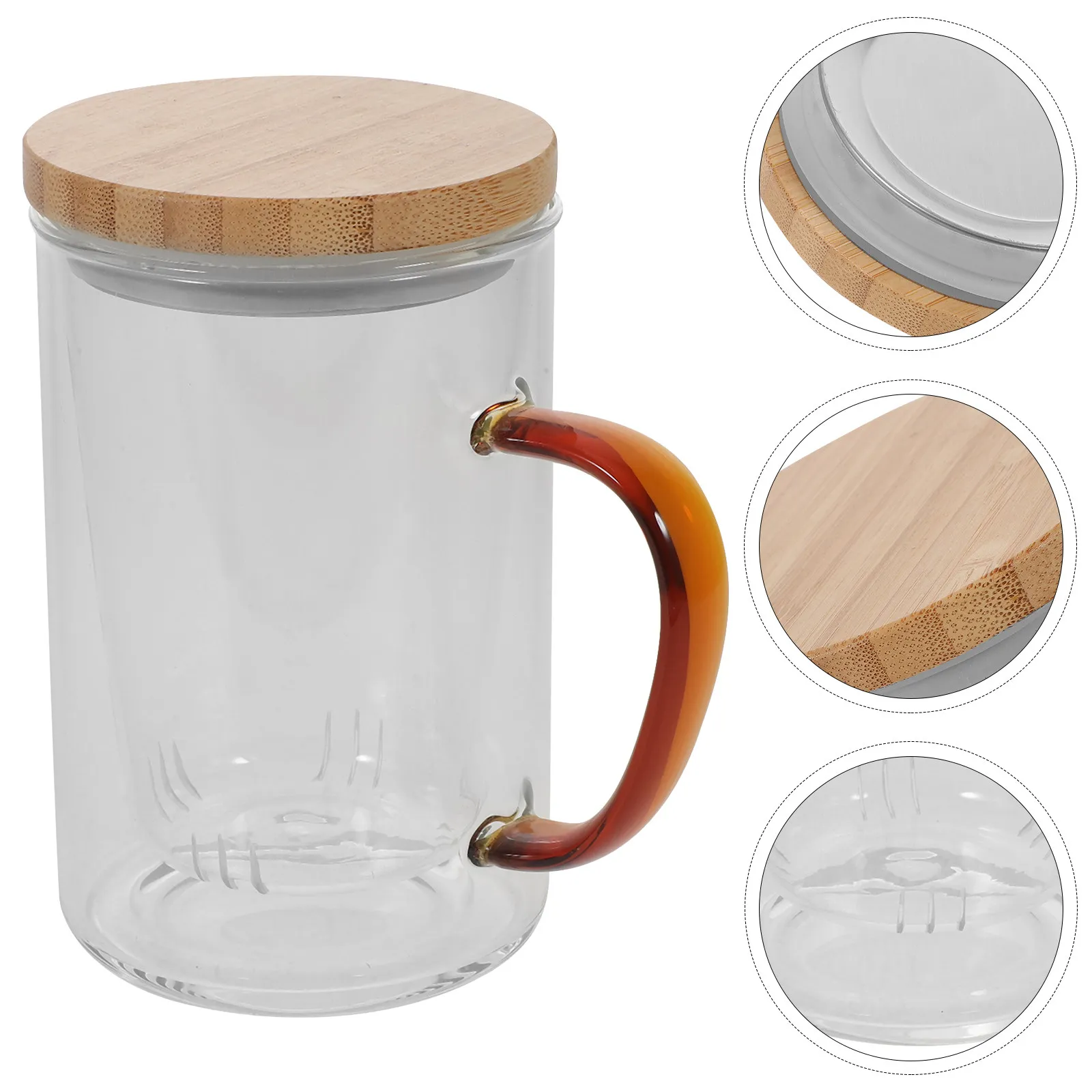 

450Ml Glass Tea Cup with Removable Filter for Flowering Loose Leaf Green Fruit Tea Coffee Milk Water Juice Wine Cocktail Office