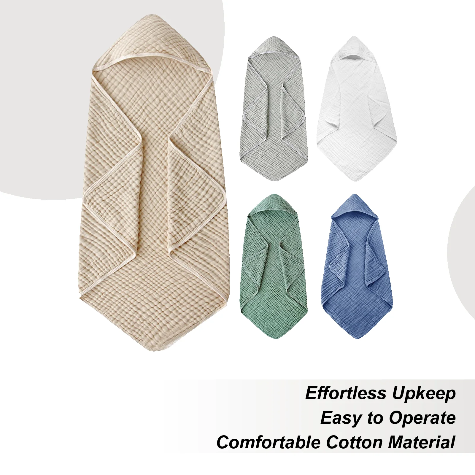 

Baby Hooded Towel 35 x 35 Inch Cotton Baby Towels Quick-Drying Bathrobe for Bath Time Shower Beach Trip Daycare Home Nursery Spa