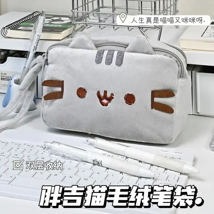 Niedliches Pusheen-Federmäppchen, Cartoon-Motiv Dicker Kater, Große Kapazität, Schüler-Schreibwaren-Aufbewahrungstasche, Mehrzweck-Reise-Kosmetiktasche, Geschenke – Detail 13