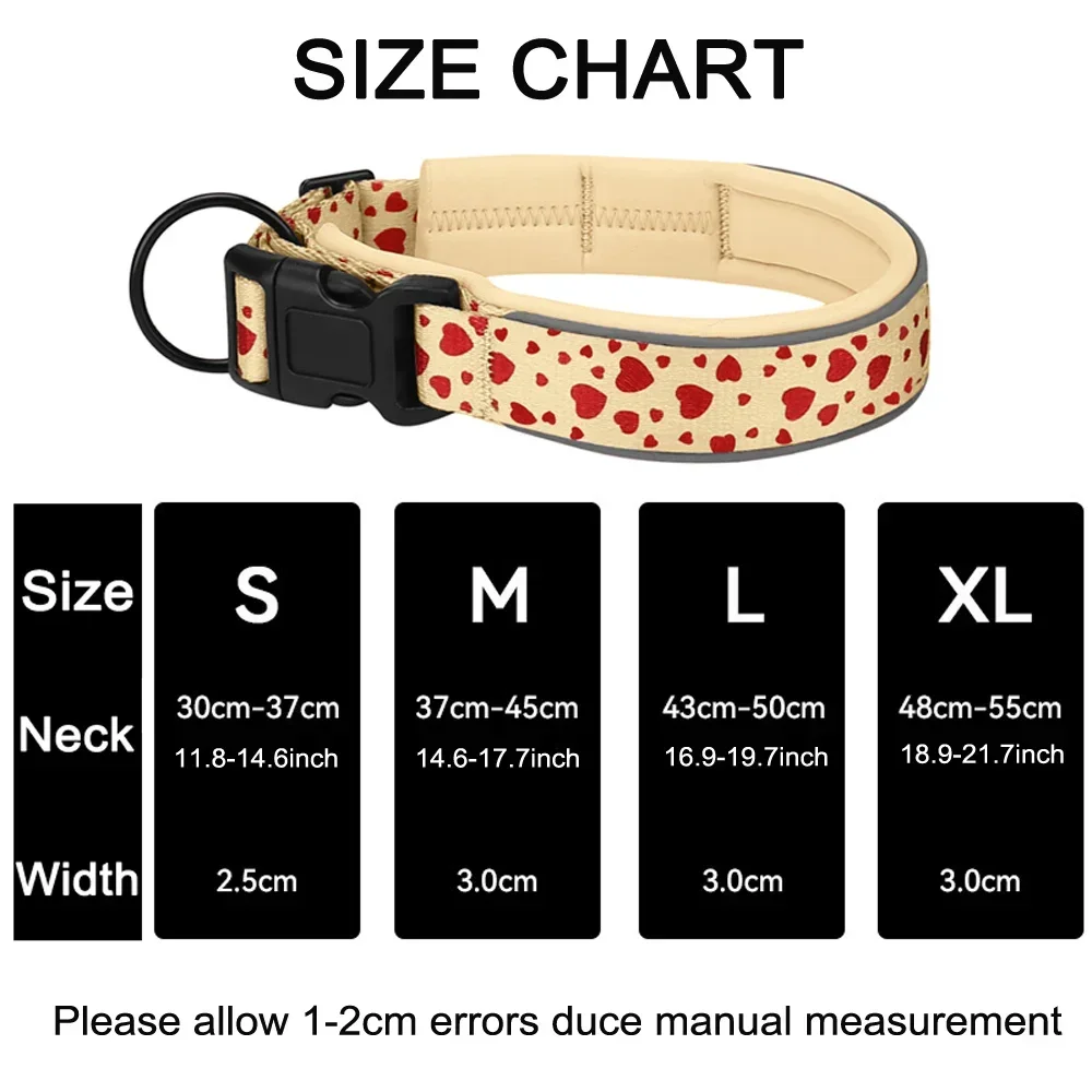 Soft Padded Dog Collar with Reflective Strap Adjustable Durable Reflective Running Sports Collars for Medium Large Dogs Training