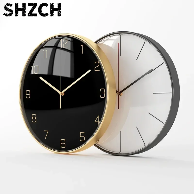 Sale! Nordic Large Metal Silent Luxury Wall Clock Black Simple Modern Living Room Decorative Hanging Watch Home