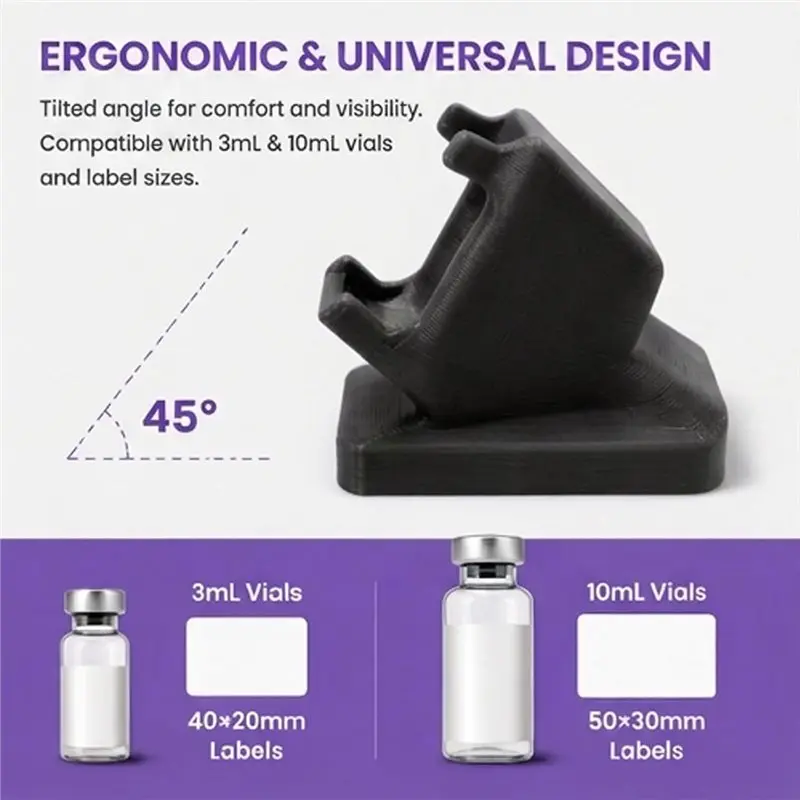 Reliable-Design Ergonomic Tilted Label Applicator Tool(2Pcs) For 3Ml& 10Ml Vials-Fast Batch Labeling For DIY& Lab,Design Ergonom