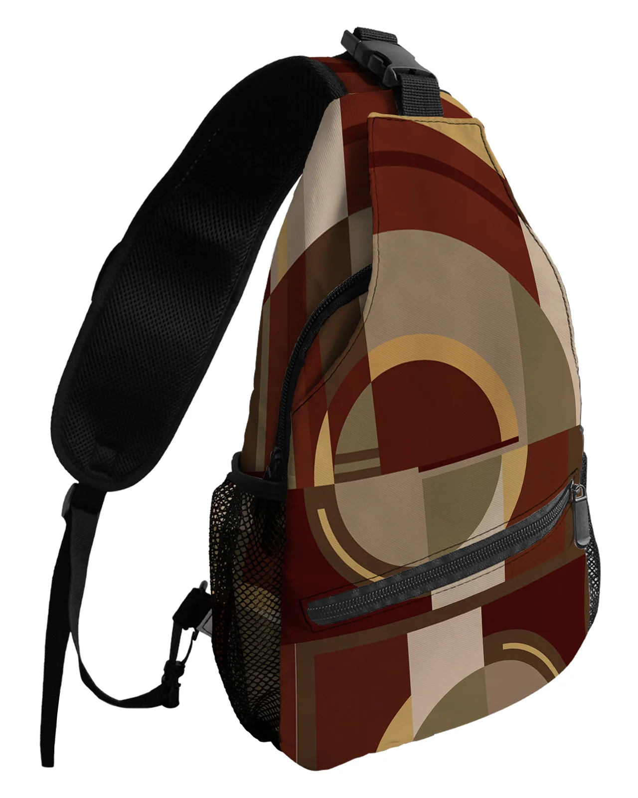 Sacos impermeáveis do mensageiro para homens e mulheres, um ombro Crossbody Bag, Brown Chest Bags, Color Block, Overlay, viagem, esporte, linha