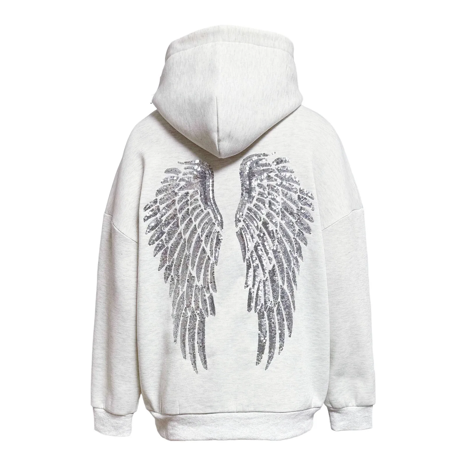 Sweat-shirt à capuche imprimé ailes d'ange pour femmes, Streetwear, ample, manches longues, blanc, mode Y2k, Harajuku, décontracté