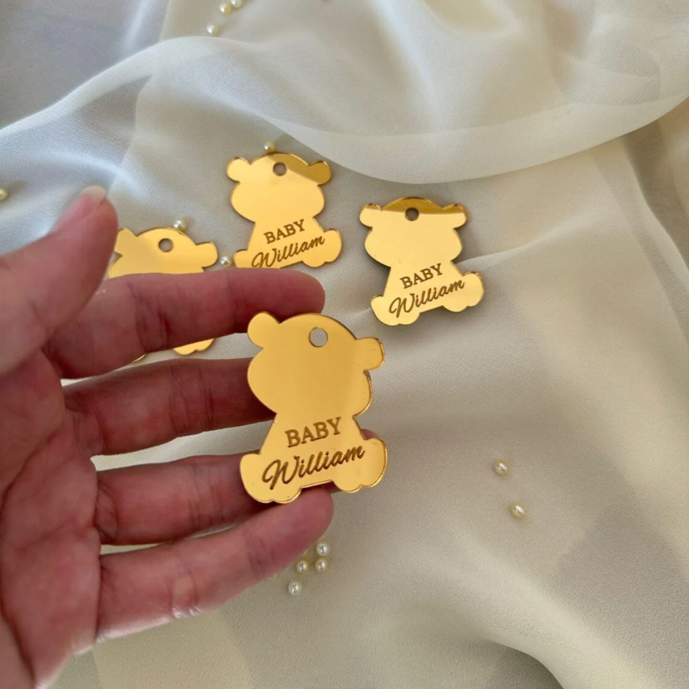 Baby Name Wall Art - 30/50/100개 맞춤형 곰 태그, 아기 이름과