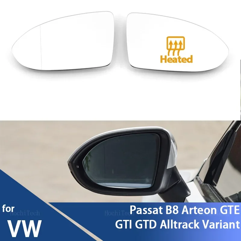 for Volkswagen VW Passat B8 Arteon GTE Alltrack Variant 2015-23 Left or Right Side Heated Wing Mirror Glass Rearview Mirror Lens