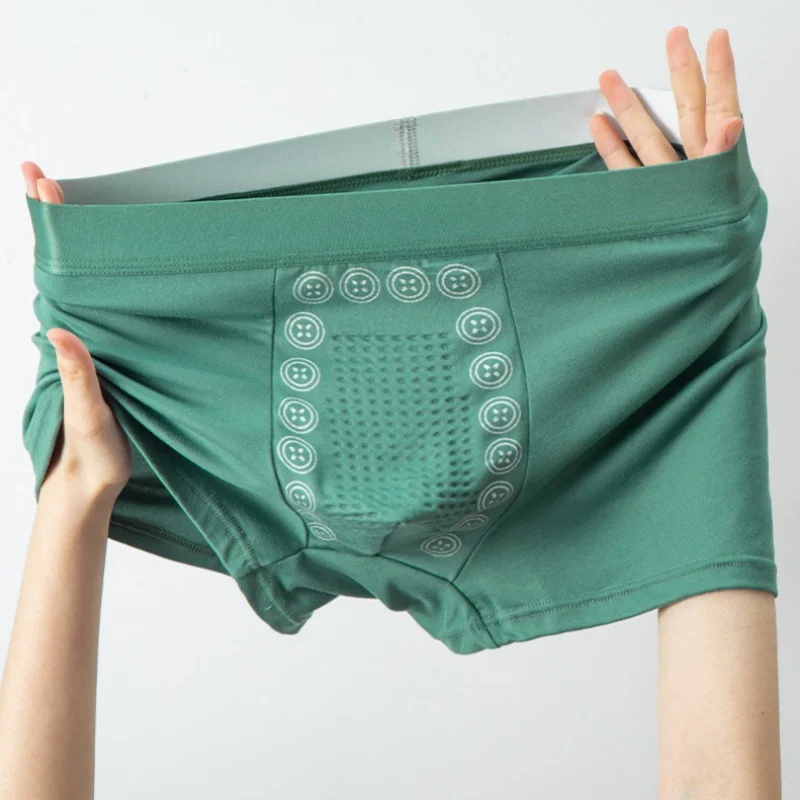Men's Massage Granules U Convex Pouch Boxer Briefs Comfortable Breathable Mid‑Rise Underwear Male Daily Simple Underpants