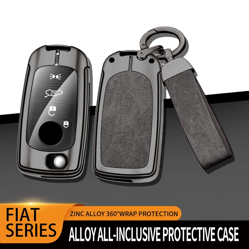 Funda de Metal para llave de coche Fiat, accesorios protectores de llave plegables para FIAT Tipo Toro Nuovo Freedom 500X Doblo Argo Grazie