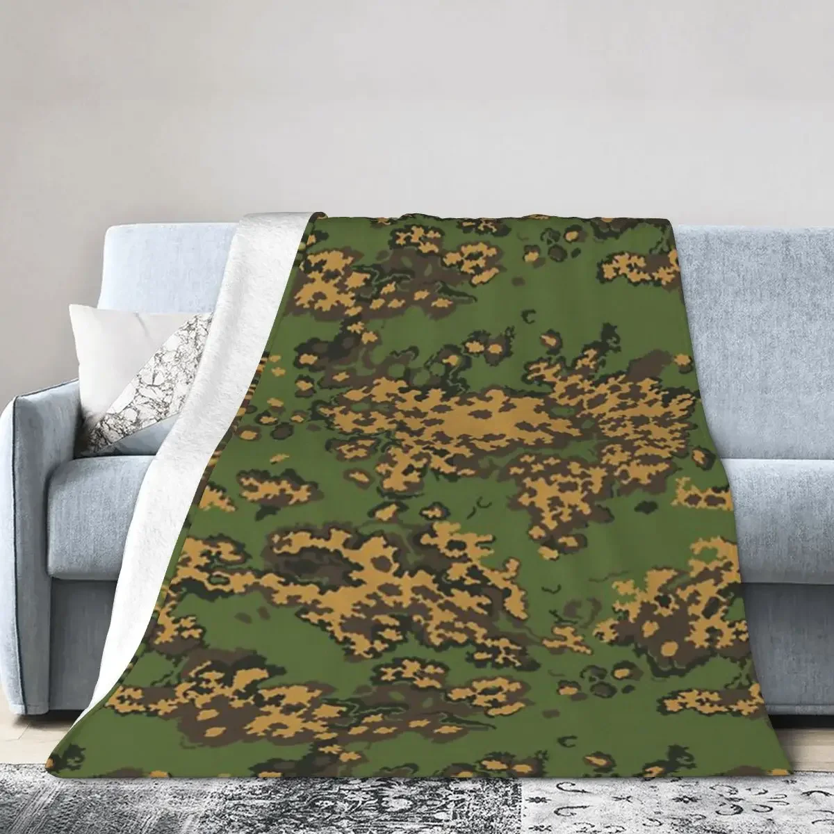 

Russian Woodland Camouflage Blankets Soft Warm Flannel Throw Blanket Bedspread for Bed Living room Picnic Travel Home Sofa