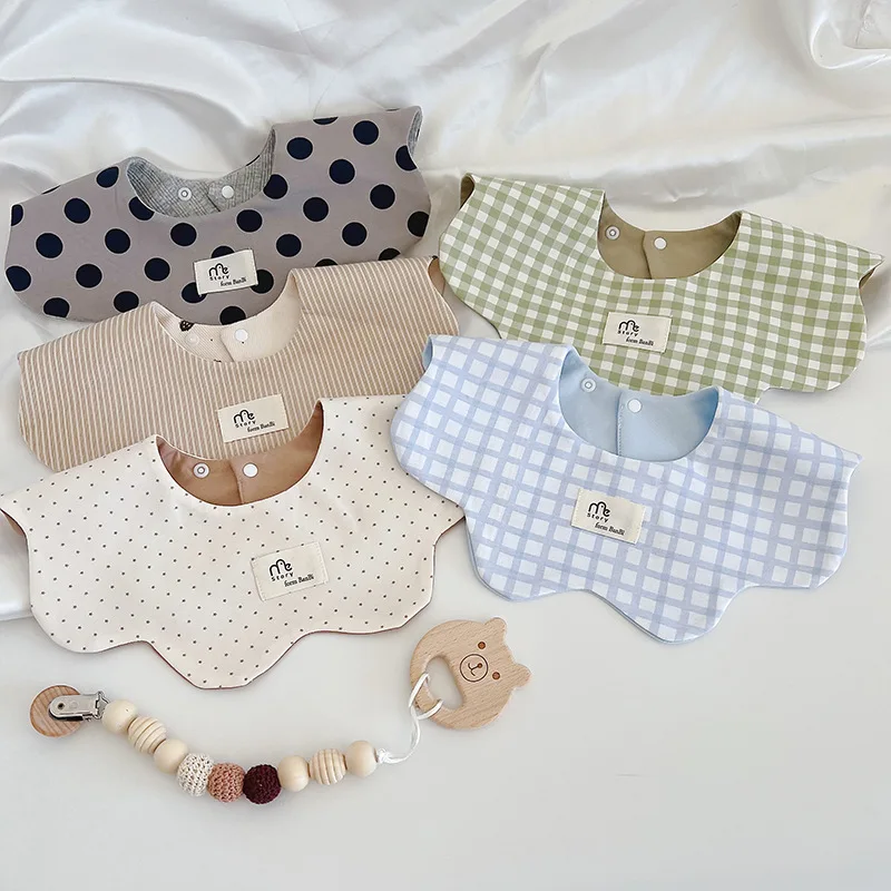 Ins Style Spring New Baby Cotton Bib 360 Rotatable Baby Feeding Bibs Toddler Saliva Towel Infant Gauze Baby Bib