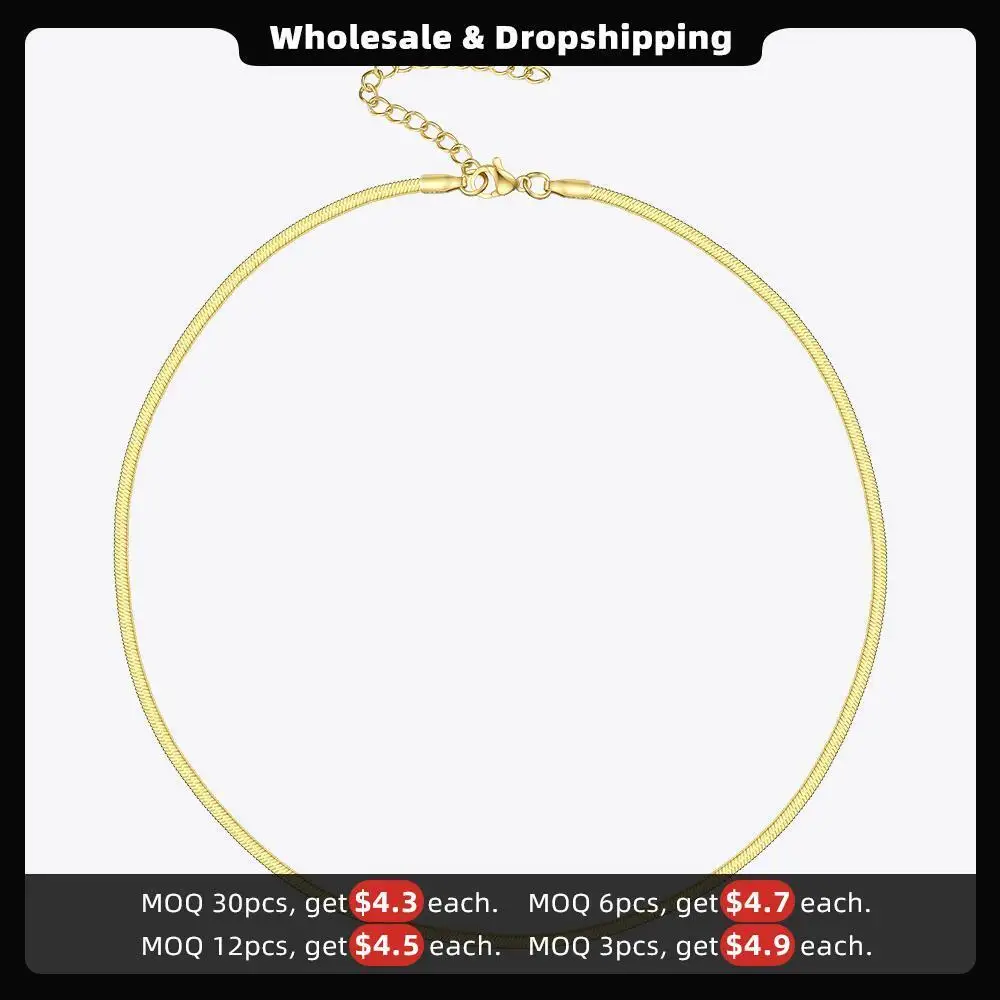 ENFASHION Snake Chain Choker Necklace Women Gold Color Stainless Steel Cool Link Chain Necklaces Femme Fashion Jewelry P193045