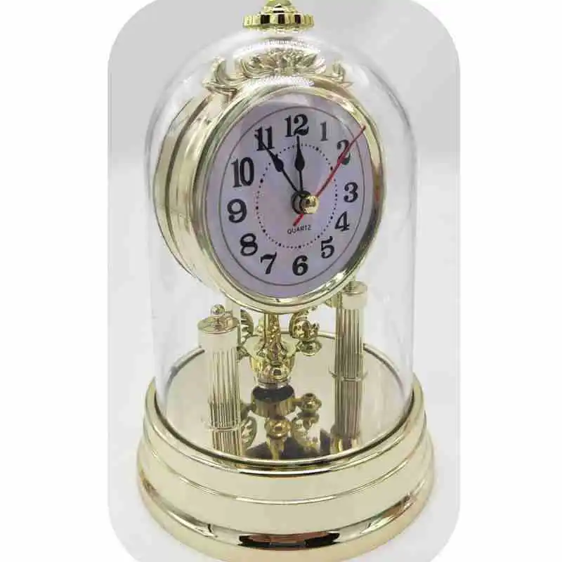 

Classic Desk Clock Middle Eastern European Style Retro Living Room Desk Clock Antique Silent Desk Clock Desktop Golden Timer