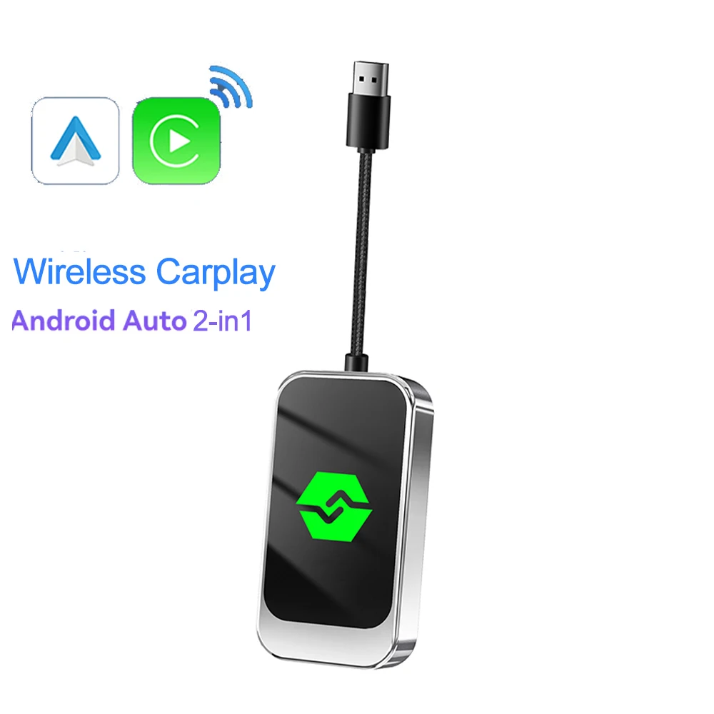 

Bluetooth 5.0 2in 1Wireless Carplay Adapter Android Auto Smart 2024 WIFI For iphone Android Phone For Volvo Benz Mg Kia Chery VW