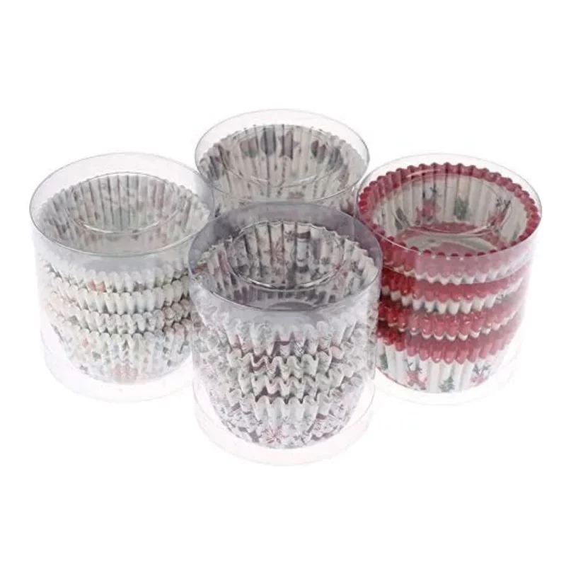 100Pcs/Lot Christmas Paper Cupcake Liner Baking Muffin Box Cup Case Cake Mold Party Cake Decorating Tools Cupcake Wrappers