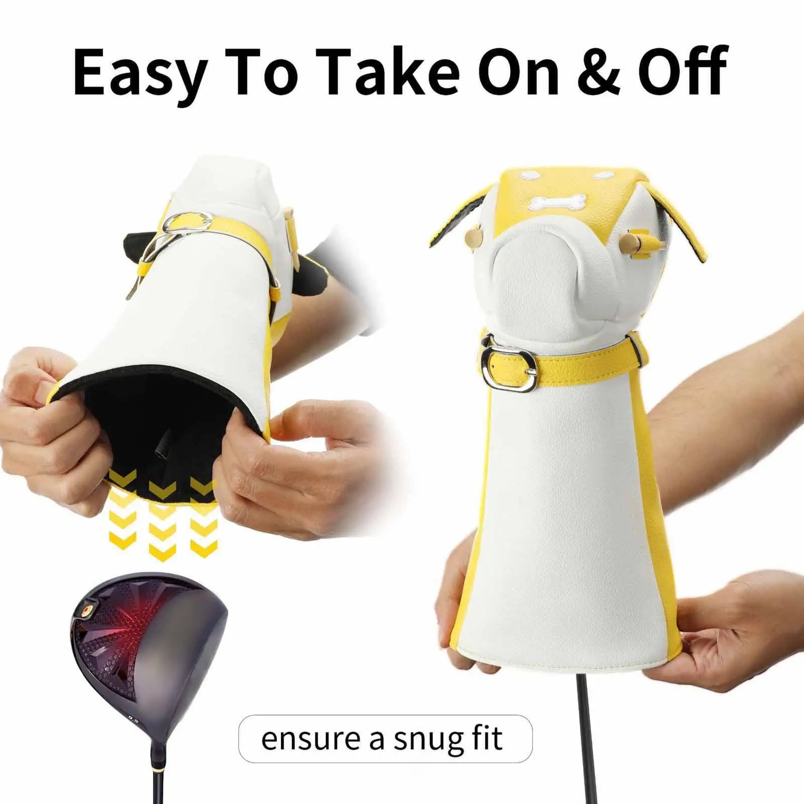 

Чехол для клюшек для гольфа с дизайном собаки, прочный, из полиуретана, легкий, для защиты клюшек, для гольф-сумок, драйверов и вудов