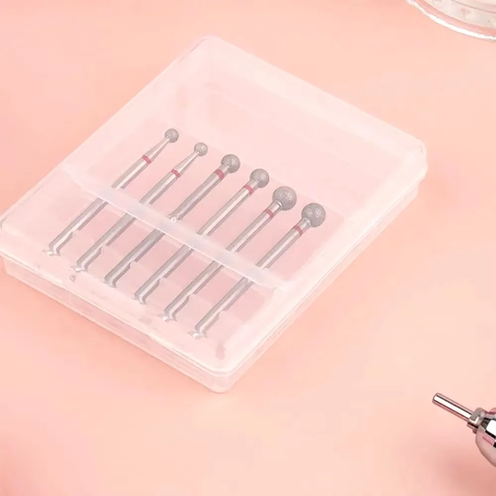 6Pcs/Set Naill Drill Bit Diamond Rotary Cuticle Burr Milling Cutter For Manicure Nail File Machine Cuticle Clean Tools