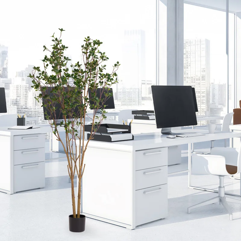 Faux Black Olive Tree 160Cm Tall Artificial Indoor Tree With Natural Trunk And Realistic Leaves For Home Or Office Decor 1Pc/S