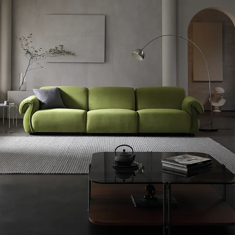 

Nordic Stoff Sofa Große und Kleine Wohnung Typ Wohnzimmer Einfache Moderne Gerade Reihe Drei-Sitz Designer Möbel