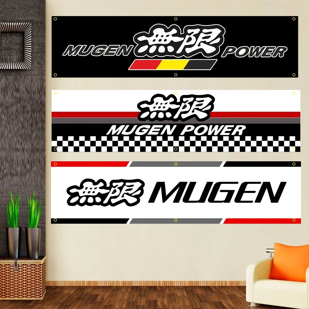 JohninBanner 2x8 Fts Mugen Power Racing Car Polyester Printed Flag Garage or Outdoor For Decoration