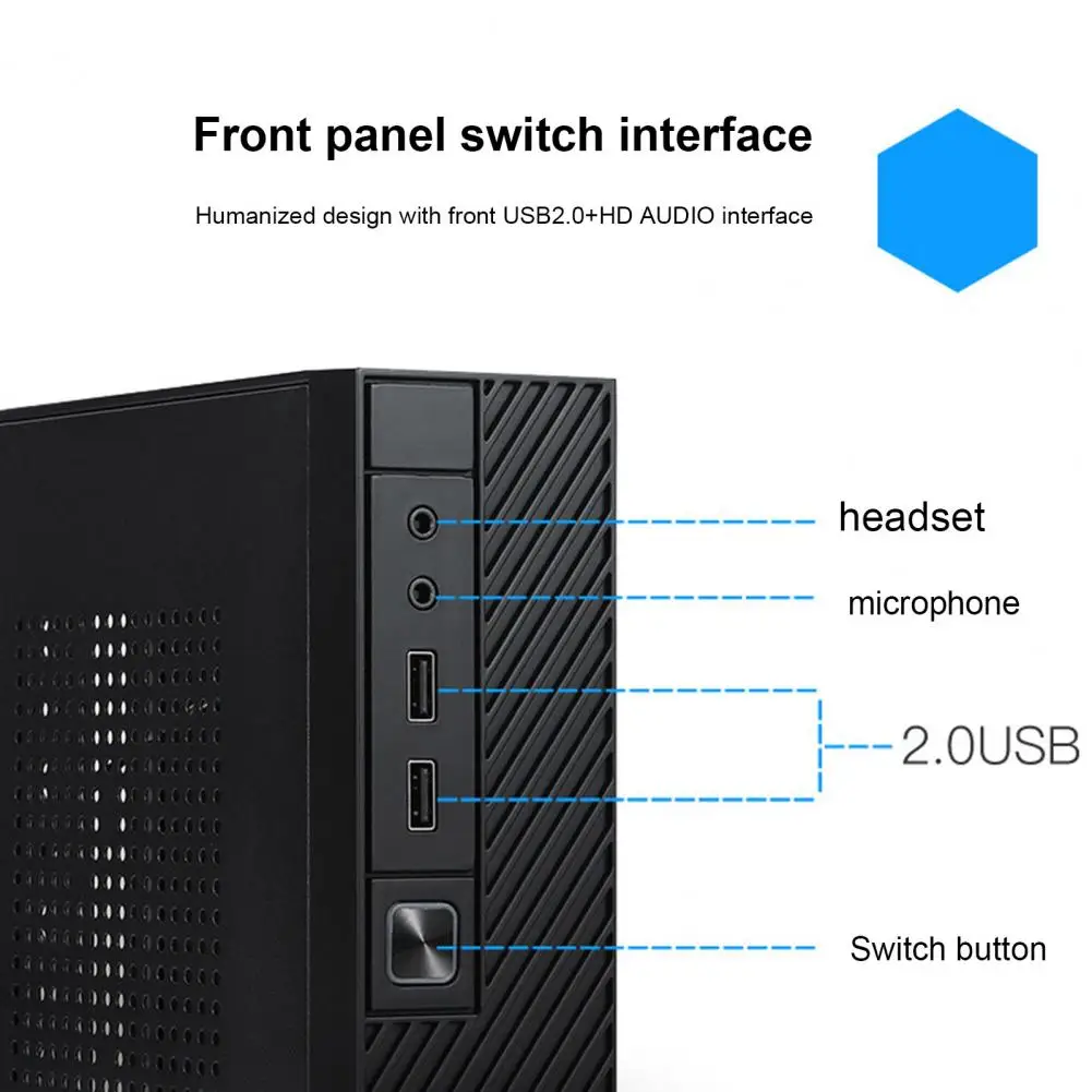 M06 Mini ITX Computer Case USB 2.0 3.0 HD AUDIO Ports Quick Heat Dissipation Rolled Steel HTPC Desktop Chassis PC Accessories