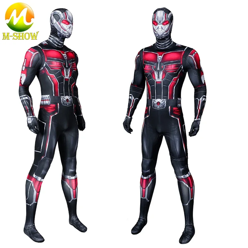 Adult Men Ant 3 Scott Lang Cosplay Costume Jumpsuit Masquerade Halloween Party Bodysuit