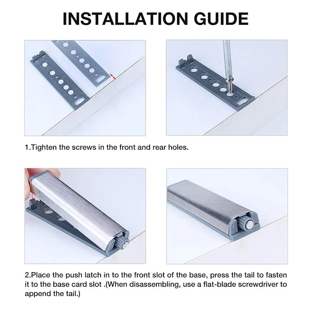 Push Latches for Cabinets 6 Pack Push to Open Cabinet Hardware Push Press Latch Kitchen Door Push Release Latch