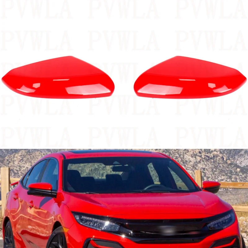 

Pair Left And Right Red Painted Mirror Housing Cover Cap For Honda US Version Civic 2016 2017 2018 2019 2020 2021
