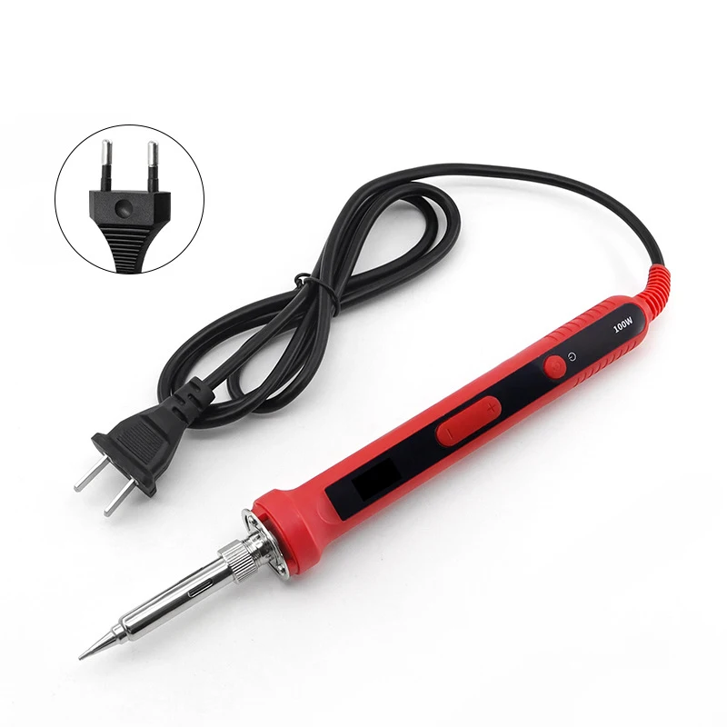 100W Soldering Iron Kit Matched 919 Tip Digital Solder Dual Calibration 180-520℃968℉ Adjustable LCD Electric Welding Repair Tool