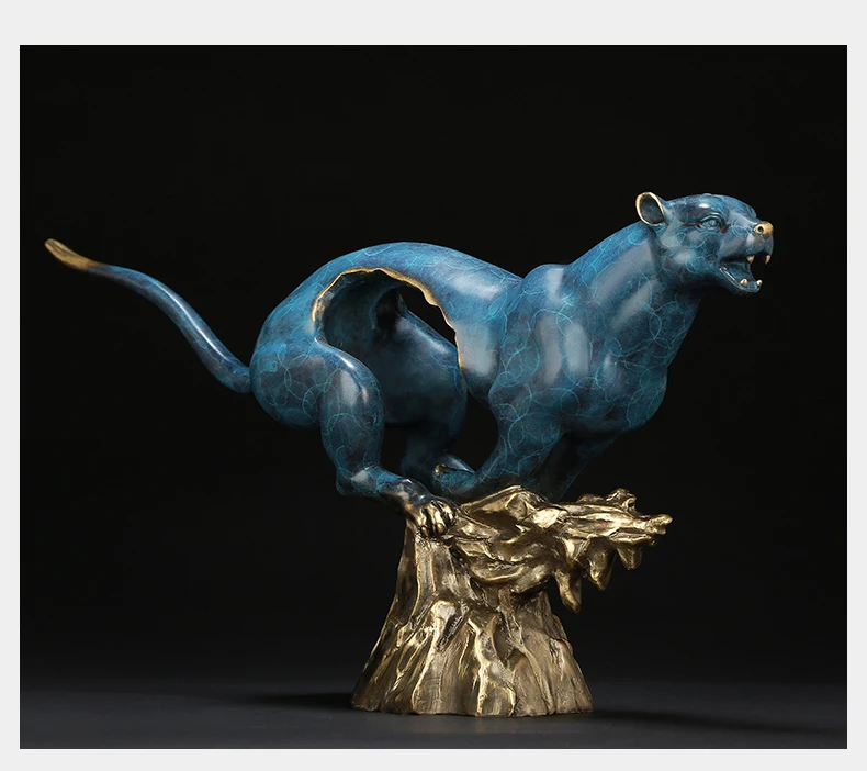 55CM LARGE - HOME OFFICE Shop lobby ART TOP COOL efficacious Mascot thriving business lightning Leopard Cheetah FENG SHUI statue