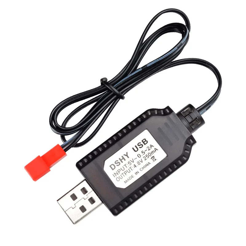 4.8V USB Charging Cable Toy Battery Pack Charging Cable Overvoltage Protection Full Light Extinguishing Toy Battery Cable