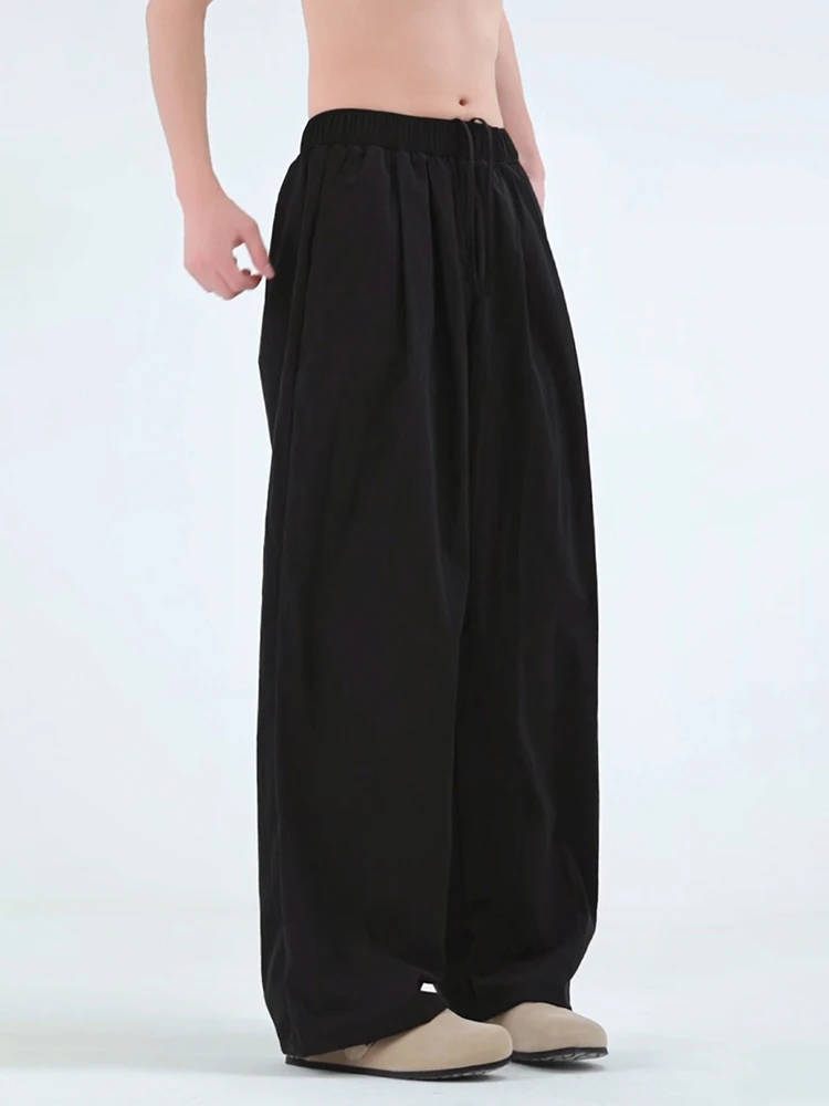 

Qui Dry Ice Silk Men's Summer Thin Loose Sensation Sembach Pants High Waist Extended Loose Wide Leg Casual Trousers