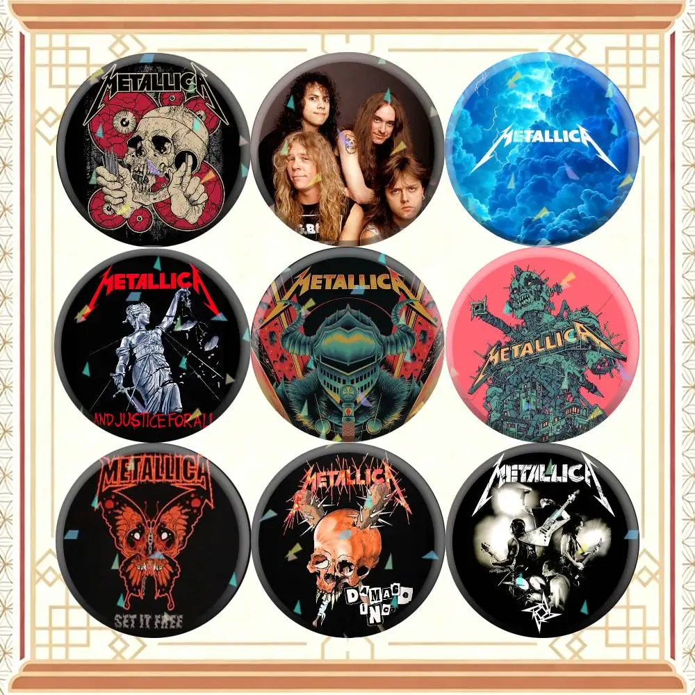 Metallica Ride the Lightning 32/44/58mm Handmade Pins Round Brooch Badge Backpacks Clothes Jewelry Gifts