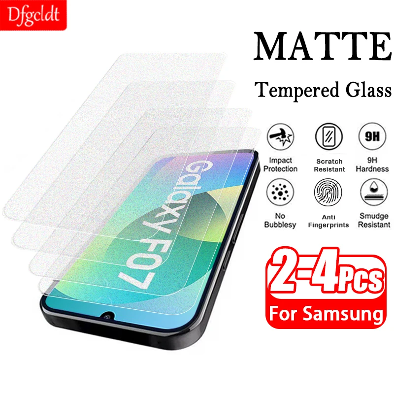 

2-4Piece Anti-Glare Frosted Protective Glass for Samsung Galaxy F07 F17 F56 F36 F16 F06 F55 F15 F05 A73 A72 A71 Screen Protector