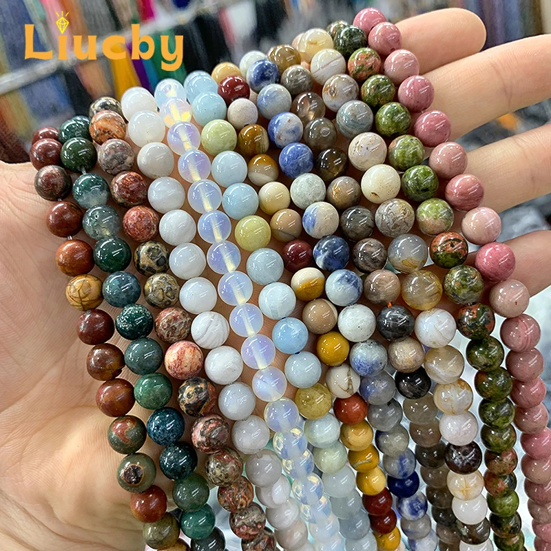 Natursteinperlen mit weißen und roten Adern aus Sodalith zur Dekoration, DIY-Armband- und Halskettenherstellung, 4/6/8/10/12mm, 15' Großhandel – Detail 6