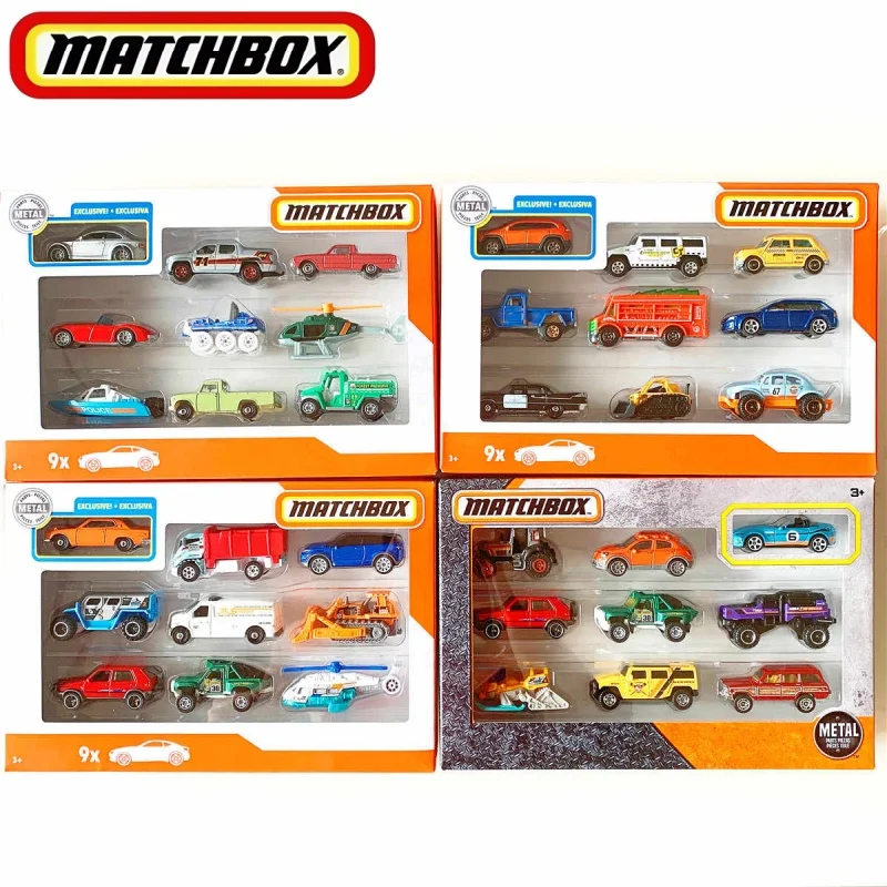 

Matchbox 9 Pack Diecast Metal Toy Vehicle Set 2026 New Model X7111 With Jeep Hummer Mini Collectible Play Cars For Kids Toddlers