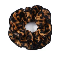 Leopard Print Hair Scrunchies Ponytail Holder Elastic Hair Bands Wrist Line Fabric Scrunchy Hair Ties for Show Sleepover Party - Image 5