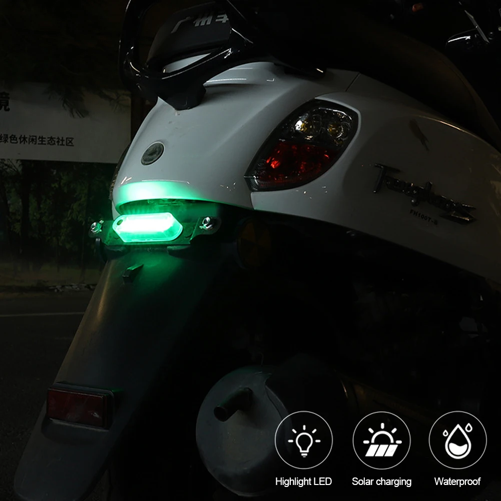 Waterproof Solar Power Traffic Warning Light In-Night Caution Strobe Flashlight LED Alarm Lamp for Car Motorcycle Bicycle