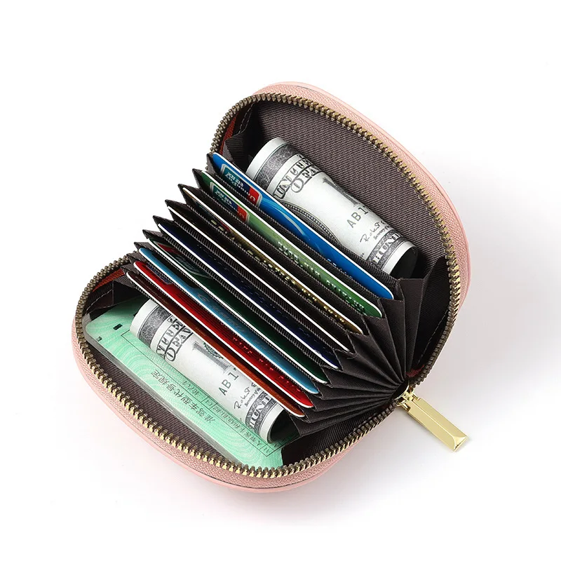 Estilo coreano em relevo concha moeda bolsa para estudantes bonito dos desenhos animados urso acordeão titular do cartão grande capacidade id organizador