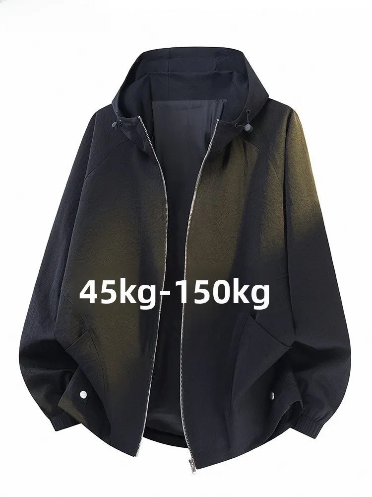 

Casual Men's Jaet Spring Autumn Loose Fit Hooded Faion Urban Sle Anti-Wind Polyester Nylon Cosite Fiber Zipper Closure